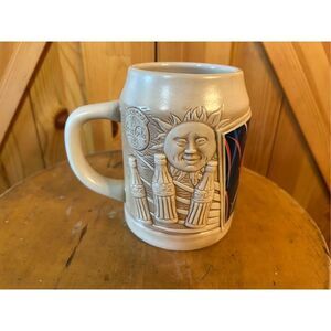Vintage 1996 Coca Cola Large Coffee Mug/Stein Moon & Sun Ceramic Collectible (86
